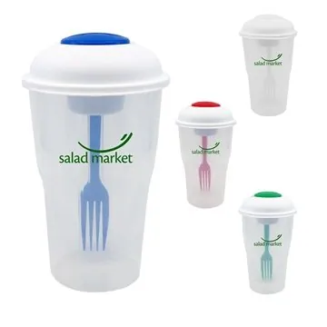 Image of 36 Custom Salad Shaker Container with Fork and Dressing Container ...