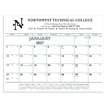 Triumph® Calendars Blue & Black Desk Pad - FSC Certified