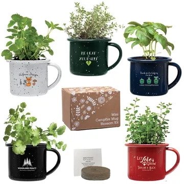 Image of 84 Customized Mini Campfire Mug Blossom Kit - Steel & Planting Set