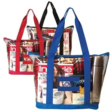 Image of 50 Customized CAYMAN CLEAR TOTE - PVC & Poly