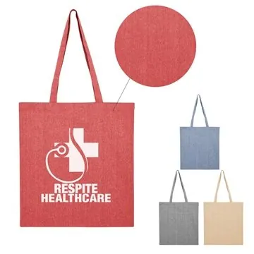 Image of 100 Custom Harlow Heathered Tote Bag - Cotton Canvas