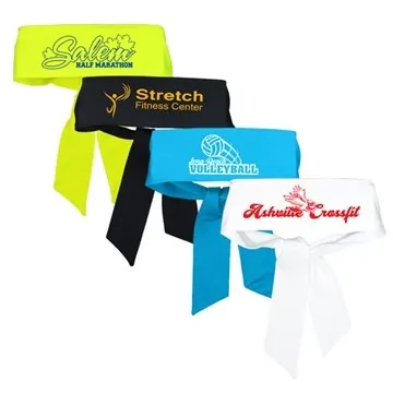 100 Promotional Tie Back Headband - Polyester Spandex