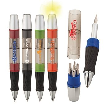 Image of 100 Customized Handy Pen 3-in-1 Tool Pen - LED Light & Screwdriver