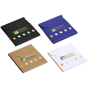 Image of 250 Promotional Square Deal Sticky Note Wallet - Multi Color