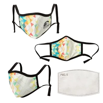 Image of 100 Promotional Border I Adjustable 3-Layer Mask-S M - USA Made & ...