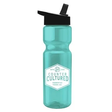 Image of 200 Customized Champion - 28 oz Transparent Bottle with Flip Straw ...