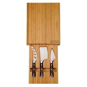 Image of 5 Promotional Bambu Bamboo Cheese Set - Storage Drawer & Stainless ...