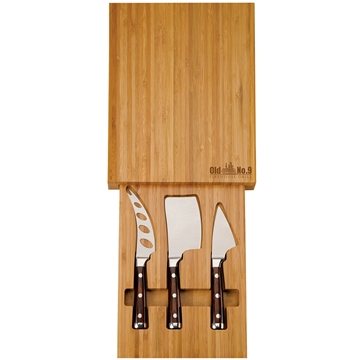 Bambu Bamboo Cheese Set - Storage Drawer & Stainless Steel