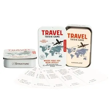 Image of 50 Custom Kikkerland Travel Trivia Game - 50 Questions & Tin Case