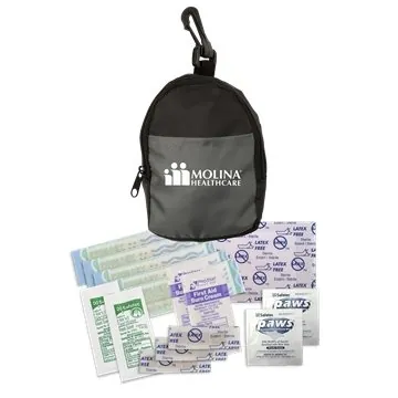 Image of 150 Custom Mini Backpack First Aid Kit - 15 Pieces