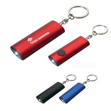 Aluminum Key Chain Flashlight - LED & Battery Included