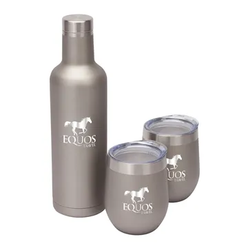 Bliss Wine Bottle & 2 Tumbler Gift Set - Vacuum Sealed & Temperature Control