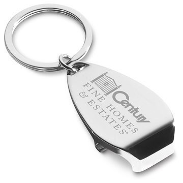 ELITE Laser Engraved Metal Bottle Opener Keyholder - Chrome & Gift Box