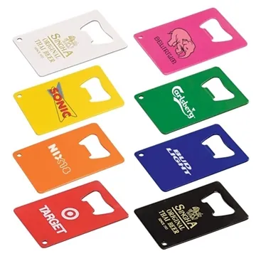 Image of 100 Customized Credit Card Powder Coated Bottle Opener - Stainless ...