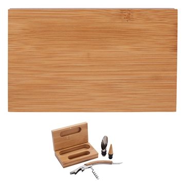 Bel Vino 2-Piece Bamboo Wine Set - Stainless Steel