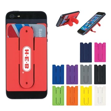 Silicone Phone Wallet With Stand - Adhesive & Card Storage