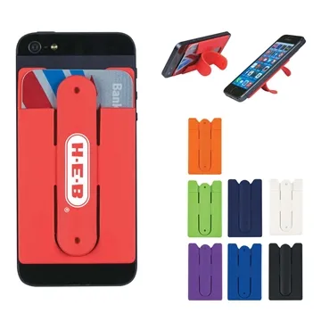 Silicone Phone Wallet With Stand - Adhesive & Card Storage