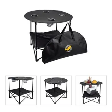 Image of 12 Promotional Calumet Portable Camping Table - Foldable & Cup ...