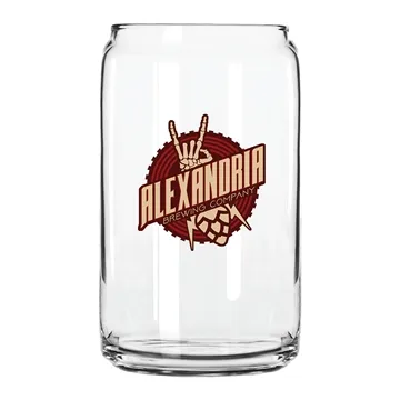 16 oz. Libbey Beer Can Glass - USA, Full Color Digital - USA, Full Color Digital - Dishwasher Safe