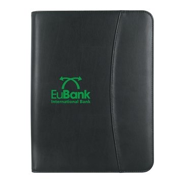 Image of 10 Customized Leather Look Zippered Portfolio With Calculator - ...