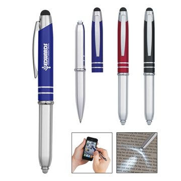 Ballpoint Stylus Pen With Light - Aluminum & LED