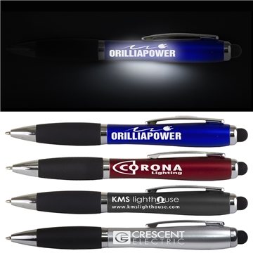 'THE CARDIFF Laser Logo Light Up Stylus Pen - Touch Screen