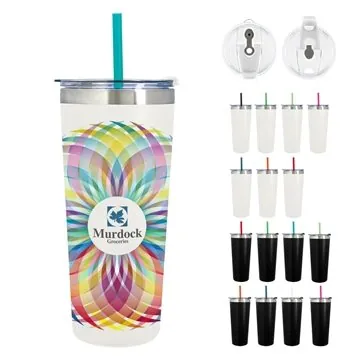 Image of 36 Promotional 24 oz Full Color Colma Basics Tumbler - Vacuum ...
