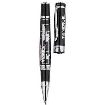 Cosimo Bettoni® Rollerball Pen - Chrome Map Design