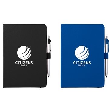 6 x 8.5 Crown Journal with Pen-Stylus - Elastic Closure & Ruled Pages