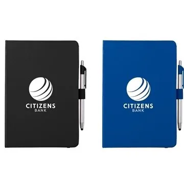 Image of 100 Customized 6" x 8.5" Crown Journal with Pen-Stylus - Elastic ...