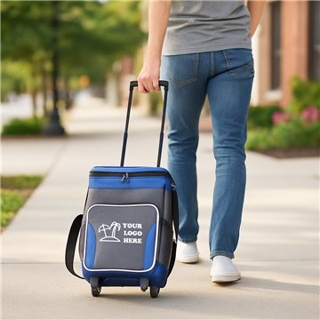 Koozie® Two-Tone Tailgate Rolling Cooler - Heat Sealed & Retractable