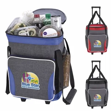 Koozie® Two-Tone Tailgate Rolling Cooler - Heat Sealed & Retractable
