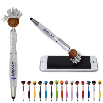 Multi-Culture MopToppers™ Screen Cleaner With Stylus Pen - Microfiber & Touchscreen