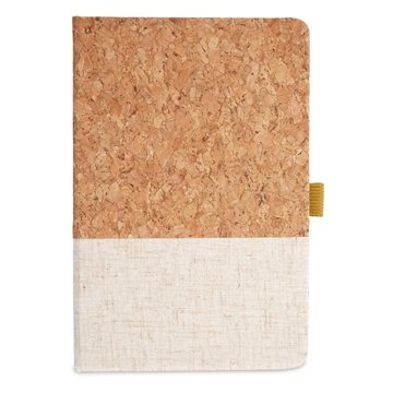 Hard Cover Cork And Heathered Fabric Journal - Eco-Friendly & Lined