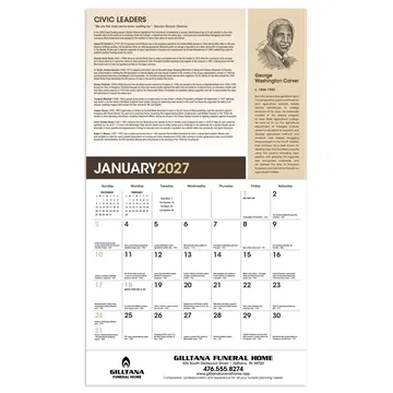 Triumph® Calendars African-American Heritage: Family Calendar - Educational & FSC Certified