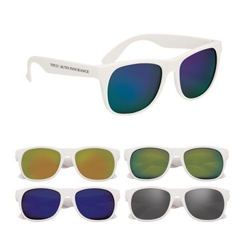 Image of 100 Customized Rubberized Mirrored Sunglasses - UV400 Protection