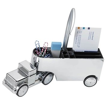 Troika Office Trucker Chrome-Plated Business Card Holder Paperclip Magnet Office Accessory - Magnetic & Multi-Function
