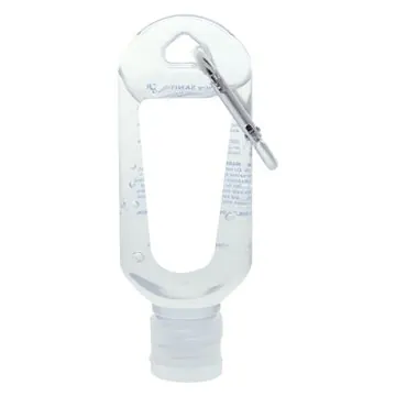 Image of 250 Custom 2 oz. Hand Sanitizer Gel w/ Carabiner - Clear - 62% ...