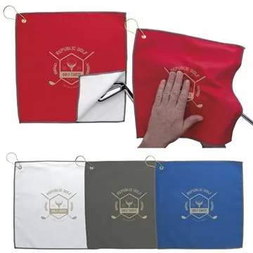 Image of 100 Custom rPET Double Layer Golf Towel - Dual Purpose