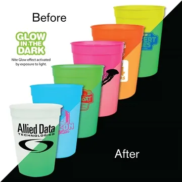Image of 250 Promotional 12 oz Nite Glow Stadium Cup - Dishwasher Safe