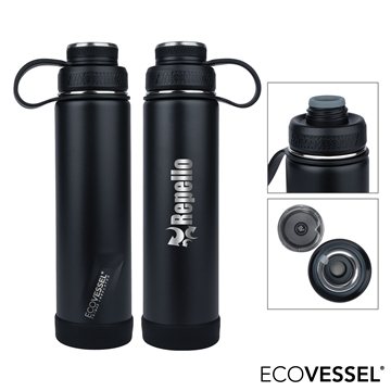 EcoVessel® Boulder 24 oz Vacuum Insulated Water Bottle - 60Hr Cold & Copper Lined
