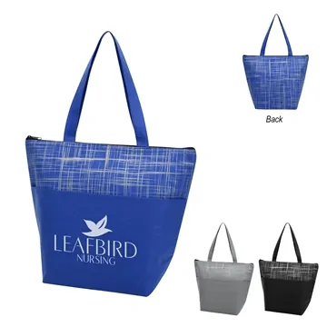 Image of 100 Promotional Crosshatch Non-Woven Cooler Bag - Water-Resistant ...