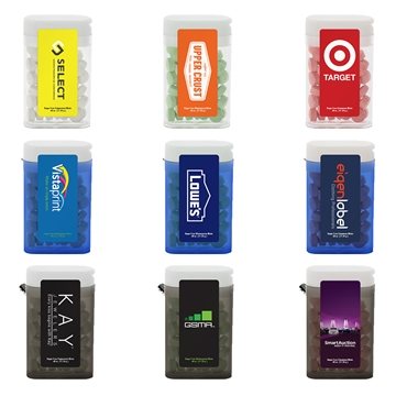 1 1/2 x 2 1/2 Rectangular Flip-Top Mint Dispenser - Compact