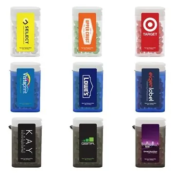 Image of 100 Customized 1 1/2" x 2 1/2" Rectangular Flip-Top Mint Dispenser ...