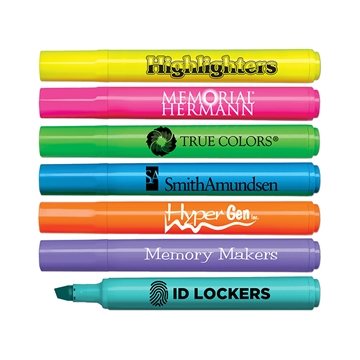 Brite Spots® Fluorescent Highlighters with Solid Barrel - USA Made - Triplex Tip