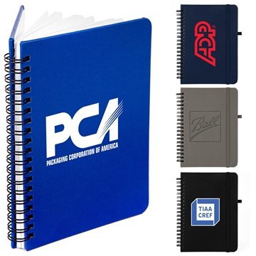 5x7 Premium UltraHyde Leather Notebook with Pen Holder - Metal Bound & 80 Pages
