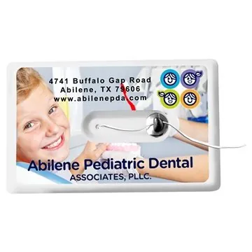 Image of 200 Custom "HAPPY CHECKUP" 44 Yards Credit Card Size Dental Floss ...