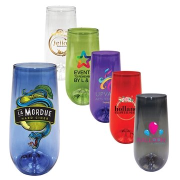 10 oz Plastic Stemless Champagne Flute - Shatterproof & Reusable