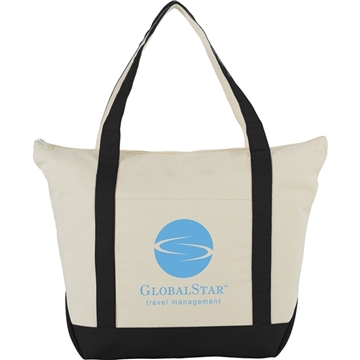 Classic 12 oz Cotton Canvas Zippered Boat Tote - 11 Handles