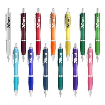 Image of 100 Customized Curvaceous Gel Pen - Gel Ink & Rubberized Grip